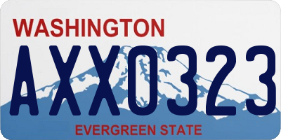 WA license plate AXX0323