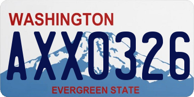 WA license plate AXX0326