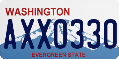 WA license plate AXX0330