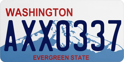 WA license plate AXX0337