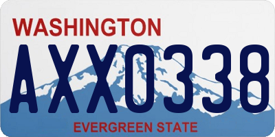 WA license plate AXX0338