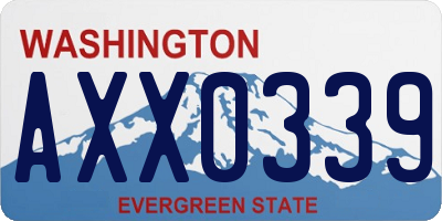WA license plate AXX0339