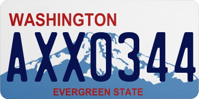 WA license plate AXX0344