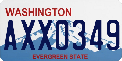 WA license plate AXX0349