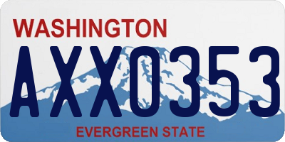 WA license plate AXX0353