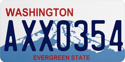 WA license plate AXX0354