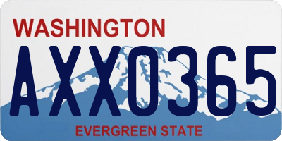 WA license plate AXX0365