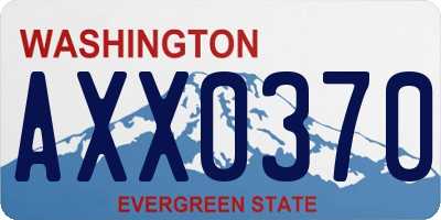 WA license plate AXX0370