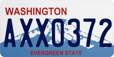 WA license plate AXX0372