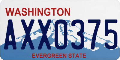 WA license plate AXX0375