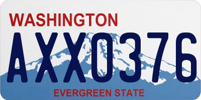 WA license plate AXX0376