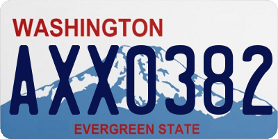 WA license plate AXX0382