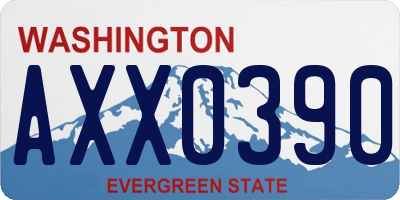 WA license plate AXX0390