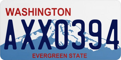 WA license plate AXX0394