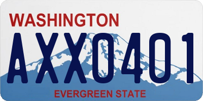 WA license plate AXX0401