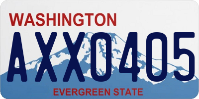 WA license plate AXX0405