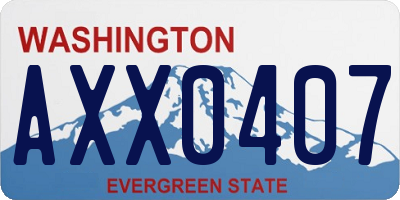 WA license plate AXX0407