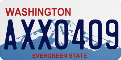 WA license plate AXX0409