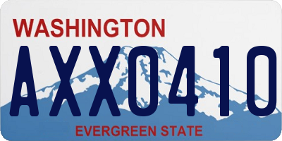 WA license plate AXX0410