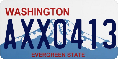 WA license plate AXX0413