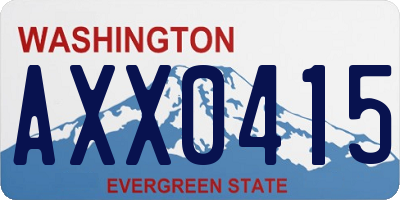 WA license plate AXX0415