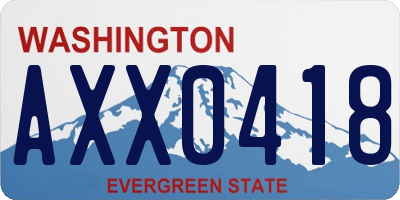 WA license plate AXX0418