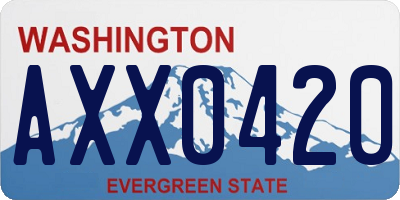 WA license plate AXX0420