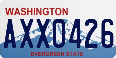 WA license plate AXX0426
