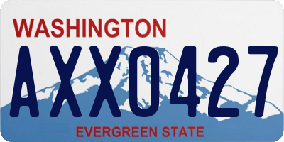WA license plate AXX0427