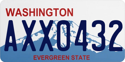 WA license plate AXX0432