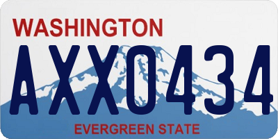 WA license plate AXX0434