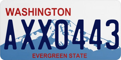WA license plate AXX0443