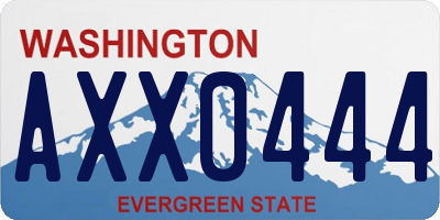 WA license plate AXX0444