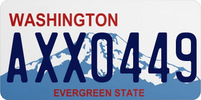 WA license plate AXX0449
