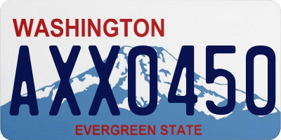 WA license plate AXX0450