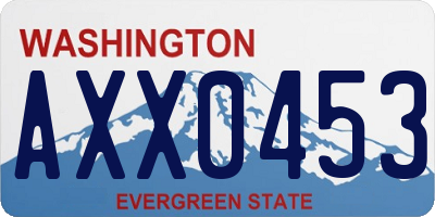 WA license plate AXX0453