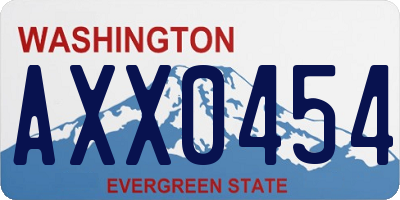 WA license plate AXX0454