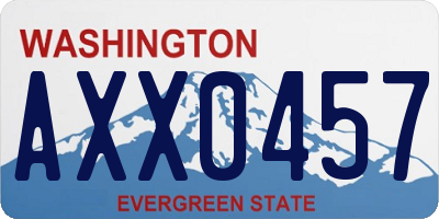 WA license plate AXX0457
