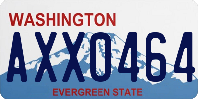 WA license plate AXX0464