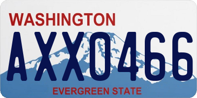 WA license plate AXX0466