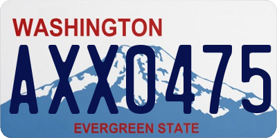 WA license plate AXX0475