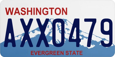 WA license plate AXX0479