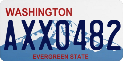 WA license plate AXX0482