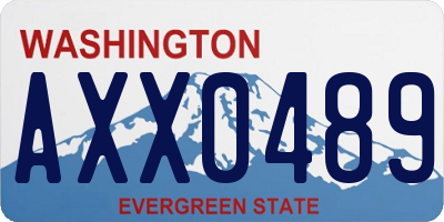 WA license plate AXX0489
