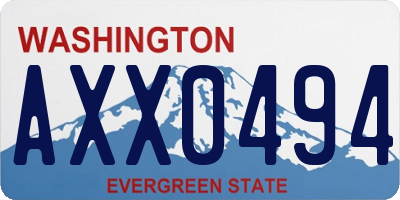 WA license plate AXX0494