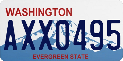 WA license plate AXX0495