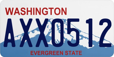 WA license plate AXX0512