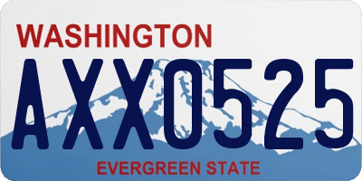 WA license plate AXX0525