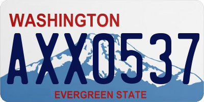 WA license plate AXX0537