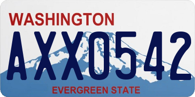 WA license plate AXX0542